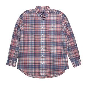 Vineyard Vines Men's Large Classic Fit Tucker Shirt Plaid Blue Pink Button Down